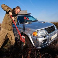 Heavy Duty 20 \ "33 \" 48 \ "60 \" Cric de levage agricole Cric de voiture mécanique en acier inoxydable pour Jeep