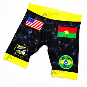 กางเกงขาสั้น BJJ MMA Vale Tudo แบบกําหนดเอง กางเกงขาสั้นแบบบีบอัดแบบกําหนดเอง Sublimated ผู้ใหญ่และเยาวชน / เด็กขนาด Unisex - Product Image 1