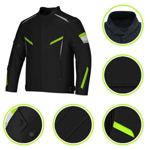 แจ็กเก็ตขี่มอเตอร์ไซค์ผ้าโพลีเอสเตอร์แขนยาวคอตั้งปรับความสบายได้อย่างง่ายดาย - Product Image 3