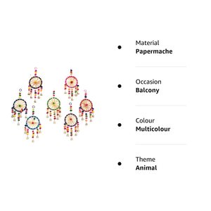 Rajasthani Jaipuri artisanat murs faits à la main portes suspendus Fengshui anneau 5 cloches pour la maison balcon jardin décoration articles - Product Image 2