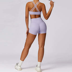 ชุดออกกำลังกายเล่นโยคะสำหรับผู้หญิงพร้อมโลโก้ด้านหน้าผ้าสแปนเด็กซ์/ ไนลอน - Product Image 3