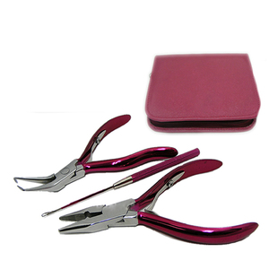 ชุดคีมต่อผมจมูกแบบเข็มเกรดสูงชุดคีมหนีบผมด้ามสีน้ำตาลเข้มชุดคีมทำจากสแตนเลส - Product Image 2