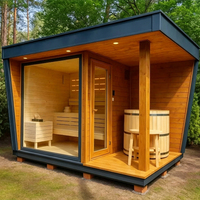 Saunas extérieurs en cèdre rouge canadien de qualité supérieure avec bain froid à température intelligente pour la thérapie sportive et le bien-être des villas de luxe