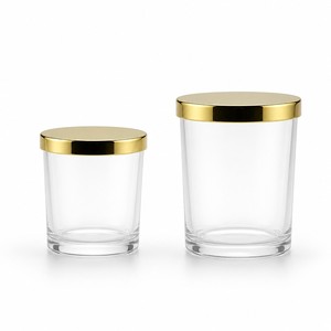 4oz 8oz Clear Glass Empty Candle Jars with Metal Lids Wholesale Custom Label