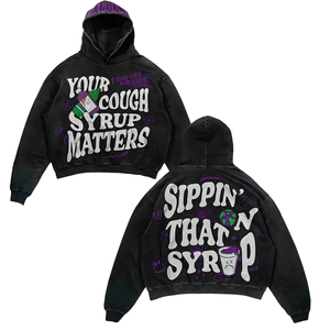 Sudadera con capucha de mezcla de algodón transpirable con lavado ácido DTG de la mejor calidad OEM, Jersey bordado Unisex diseñado a medida para hombres de invierno - Product Image 1