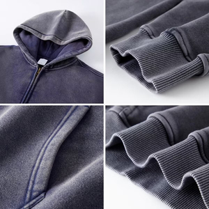 Sudadera con Capucha Oversize de Felpa Francesa 280 GSM, Lavado Ácido, Estilo Urbano Holgado, 100% Algodón, Impresión Digital de Invierno - Product Image 5