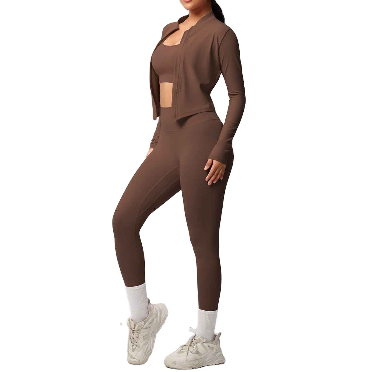 Latest Fashion Quick Dry Active Wear High Quality Fitness Skinny 3 Pieces Set Gym Sports Yoga Set For Women