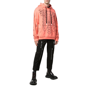 Sweat à capuche streetwear d'hiver uni en molleton 100% coton, logo personnalisé, coupe oversize à épaules tombantes, sérigraphie, effet vieilli, 380g - Product Image 1