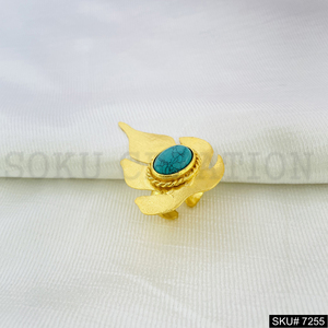 Conjunto de joyería chapada en oro SKU7254 Pendiente de diseñador Anillo colgante Pendiente de alambre de oreja Conjunto de joyería de diseñador de flores únicas - Product Image 2