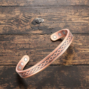 Bracelet en cuivre tressé fait main, bracelet en cuivre pur de créateur, bijoux pour hommes et femmes par Decor World Expo - Product Image 3