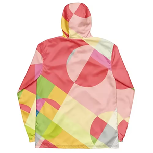 Chaqueta cortavientos con estampado de sublimación de logotipo personalizado transpirable para hombre, chaqueta ligera de poliéster con cremallera completa, chaquetas con capucha para exteriores - Product Image 2