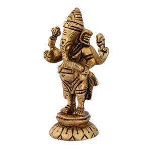 Shreeyaash รูปปั้นทองเหลืองรูปปั้นพระพิฆเนศแบบยืนที่สง่างามสำหรับตกแต่งทางเข้าบ้านสำนักงาน - Product Image 4