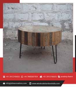 Table basse moderne en bois récupéré pieds en métal antique pour bureau à domicile extérieur hôtel appartement vente en gros de meubles de maison d'intérieur - Product Image 4