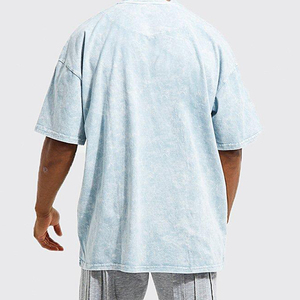 Camiseta de lavado ácido de algodón suave hecha a medida para ropa de calle y marcas Casuales - Product Image 2