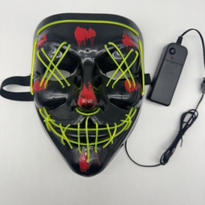 Masques de fête d'<span class=keywords><strong>horreur</strong></span> professionnels, nouveauté, LED lumineux, fibre optique, accessoire de costume visage effrayant, masque de <span class=keywords><strong>clown</strong></span> d'Halloween, PP durable, 2x - Product Image 6