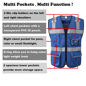 Gilet de travail réfléchissant unisexe 2026, respirant, certifié EN, logo personnalisé, haute qualité, sans manches, en coton, pour la construction - Product Image 6