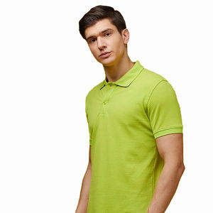 Alta calidad 100% algodón personalizable para polos para hombres verde sólido de talla grande Casual personalizable diseño de logotipo OEM - Product Image 3