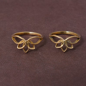 Super Shiny 18K Gold Plated Lotus Flower Brass <b>Ring</b> Trendy Wholesale Jewelry for Engagement Gift Cute Party Fashion for - Product Image 4