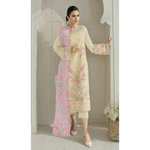 Ropa de boda y fiesta para mujeres, hermoso tendencias, imitación de Georgette, bordado, trabajo Multicolor, Salwar Kameez - Product Image 1