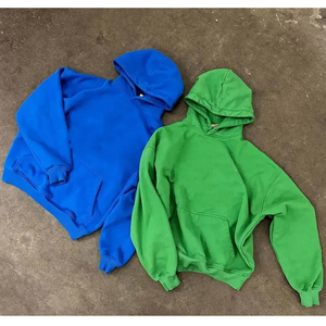 Conjunto de Sudadera con capucha lisa de algodón de peso pesado del fabricante para hombre, ropa de calle de gran tamaño con logotipo estampado personalizado, con capucha para correr en invierno - Product Image 2