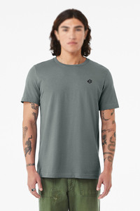 Camiseta de Cuello Redondo para Hombre, Calidad de Exportación, Verde Salvia, Algodón de Punto Sencillo, Manga Corta, Estilo Casual, Pedidos al por Mayor - Product Image 4