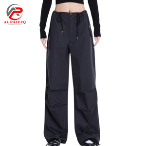 Callie Mangan Pantalon Cargo Taille Haute Jambe Polyvalente Jambe Large Décontracté Minceur Style Cordon - Product Image 1