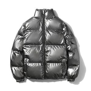 Custom Logo Men's Puffer Jacket Latest Winter Warm Slim Fit Bubble Design with Stand Collar Cotton Fabric High Street Style - Product Image 2