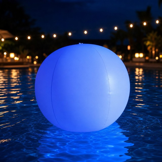 LED Inflatable Beach Ball Remote Control Glow Ball with Light for Pool Party Night 40cm 60cm PVC