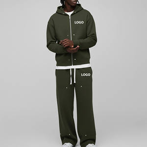 Conjunto Deportivo de 2 Piezas para Hombre, Sudadera y Pantalones Deportivos Holgados con Cordón, Estampados, 100% Algodón, de Alta Calidad - Product Image 4