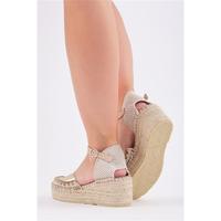 Espadrille à talon compensé fermé