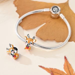 MULA Silver Autumn Series- Apple Deer Pendant Charms para pulsera con circón para fiesta o regalo de boda - Product Image 4