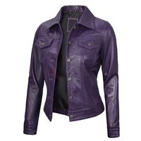 Chaqueta de Cuero Crudo con Cierre de Cremallera para Mujer, Estilo Moderno, Diseño Sólido, Temporada de Otoño, Relleno de Algodón, Venta al Por Mayor