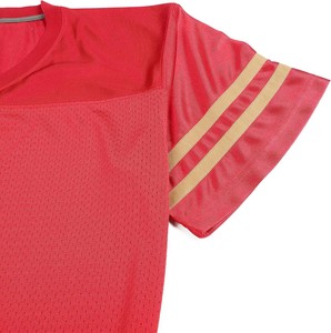 Jerseys de fútbol americano de satén de lujo, manga a rayas, tela suave y brillante, bordado personalizado y sublimación para un aspecto Premium - Product Image 3