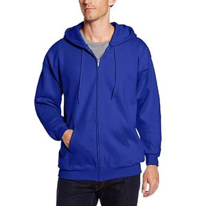 Sweat à capuche zippé en molleton 100% coton pour homme, hiver, surdimensionné, logo brodé personnalisé OEM/ODM - Product Image 4