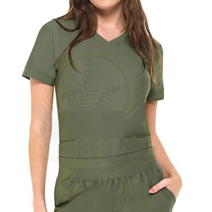 Uniformes Médicos Personalizados de Alta Calidad OEM, Conjuntos de Uniformes Quirúrgicos de Color Sólido, Transpirables, de Secado Rápido, de Algodón, Diseño Urbano para Mujer, para Hospitales - Product Image 6