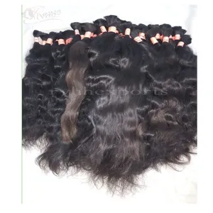 Cheveux humains indiens de qualité supérieure 30 pouces 1kg sans trame en vrac de cheveux humains bruts - Product Image 1