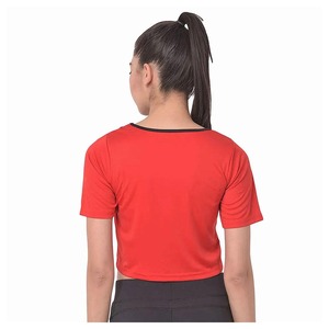 เสื้อยืดแขนสั้นวินเทจโอเวอร์ไซส์สำหรับผู้หญิงพิมพ์โลโก้ผ้าฝ้ายถักเสื้อครอปไซส์ฤดูร้อน - Product Image 2