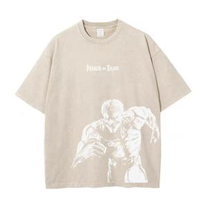 2025 Top Tendance Boxy Fit O-Neck T-Shirt pour Hommes Coton Sérigraphie Solide Surdimensionné Poids Lourd DIY Street Style Personnalisé Tricoté - Product Image 5