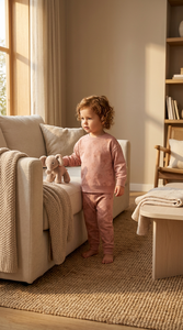 Ensemble de pyjama pour enfants en flanelle organique à carreaux personnalisé OEM, 100% coton, respirant, doux, manches longues, vêtements de nuit pour enfants - Product Image 3