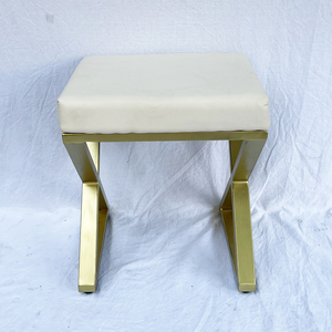 Silla de tocador cómoda con base en forma de X color crema/amarillo contemporáneo para dormitorio GTD010 - Product Image 3