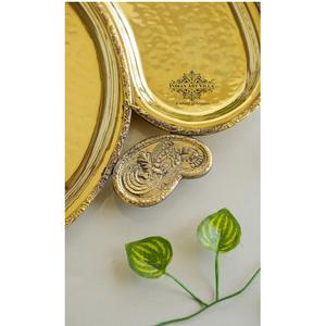 Andianartvilla จานอาหารทำจากทองเหลืองขนาด12นิ้วสำหรับใช้ในบ้านโรงแรมและร้านอาหาร - Product Image 3