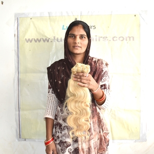 ผมมนุษย์แท้สำหรับต่อผม613ผมมนุษย์แบบคู่เรียงตามแนวหนังกำพร้าจากอินเดีย - Product Image 3