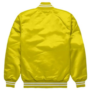Blouson aviateur universitaire pour hommes sur pied doublé en satin Letterman étiquettes de logos de broderie personnalisables service OEM disponible - Product Image 2