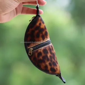 New Style Cowhide Fur Leather Tobacco Pouch Case Animal Print Pouch