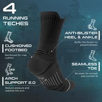 Chaussettes de sport pour hommes anti-friction, coussinées, anti-ampoules, respirantes, pour la randonnée, la course à pied et la compression