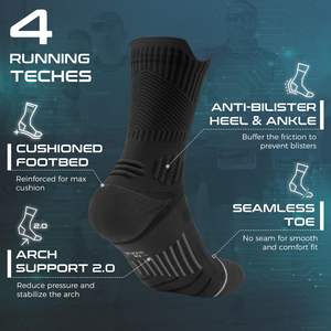 Chaussettes de cheville à coussin <span class=keywords><strong>anti</strong></span>-friction pour hommes Chaussettes de course à pied <span class=keywords><strong>anti</strong></span>-boursouflure Performance athlétique de randonnée Compression - Product Image 5