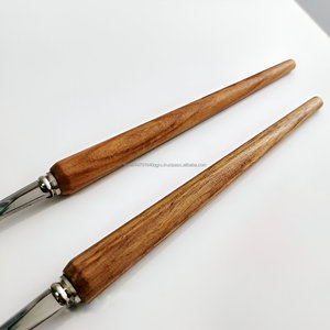 Ensemble de couverts cuillère et fourchette en acier inoxydable 304 à manche en bois pour la maison et le restaurant - Product Image 2