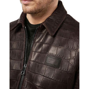 Chaqueta de Cuero para Hombre de Invierno, Personalizada, con Cuello Alto, Logotipo Frontal, Tela de Lona, Antibacteriana, Transpirable, Ecológica, Resistente al Viento - Product Image 4
