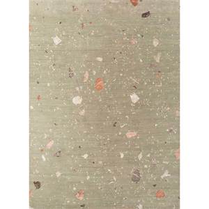 Tapis Kavi vert noué à la main en laine et soie de bambou, motif abstrait, pour couloir, chambre, mur à mur, pour adolescents - Esk-321 - Product Image 1