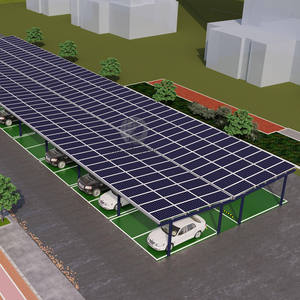Cochera para Automóvil, Techo Solar de Aluminio, Sistema de Montaje con Estructura de Acero al Carbono, Cobertizo para Automóvil, Estructura de Montaje, Proyecto BIPV - Product Image 1